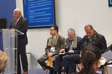 Fiji Prime Minister Voreqe Bainimarama at the UNFCCC COP25 in Spain. source -https://www.fbcnews.com.fj