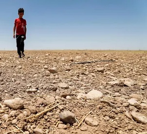 A boy walks through a dried up field in eastern Iraq, which suffered a blistering summer heatwave and drought this year. Photograph: Ahmad Al-Rubaye/AFP/Getty Images A boy walks through a dried up field in eastern Iraq, which suffered a blistering summer heatwave and drought this year. Photograph: Ahmad Al-Rubaye/AFP/Getty Images