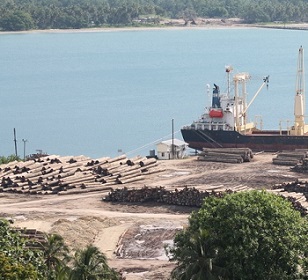 Export of round logs is the main economic activity in PNG's West Sepik province, but the profits largely go abroad. Photo: RNZI / Johnny Blades Export of round logs is the main economic activity in PNG's West Sepik province, but the profits largely go abroad. Photo: RNZI / Johnny Blades