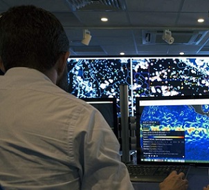 Using satellites, remote sensors, and artificial intelligence, analysts monitor fishing activities around the world. Credit - Michael DeChant Using satellites, remote sensors, and artificial intelligence, analysts monitor fishing activities around the world. Credit - Michael DeChant