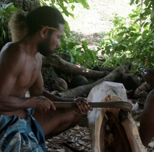 Credit - https://www.pacificislandtimes.com/ Keeping traditional Micronesian canoe carving alive. Credit - https://www.pacificislandtimes.com/