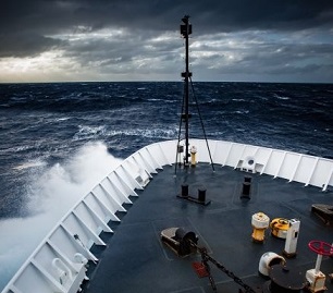 Credit - NOAA Ocean Exploration NOAA Ship 'Okeanos Explorer' beats its way into heavy seas. (Image courtesy: NOAA Ocean Exploration)
