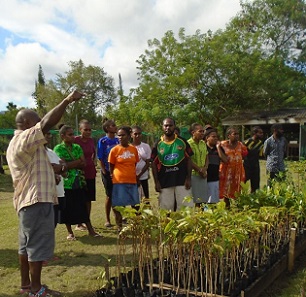 Ioan Viji, PACRES Officer facilitating a field session during the workshop. Credit - www.dailypost.vu