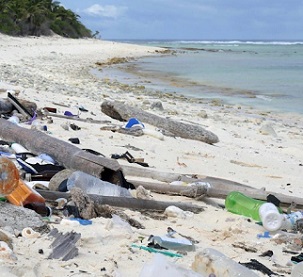 Credit - Getty Images Plastic pollution is washed on to beaches during storms. Credit - Getty Images