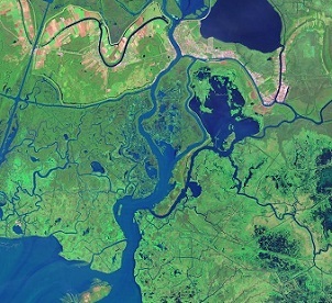 Credit: NASA Earth Observatory Over 8,000 satellites are orbiting Earth today, capturing images like this, of the Louisiana coast. Credit: NASA Earth Observatory