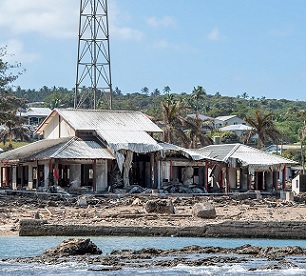 Photo: Petty Officer Chris Weissenborn/ New Zealand Defence Force. Tonga tsunami damage. Photo: Petty Officer Chris Weissenborn/ New Zealand Defence Force.