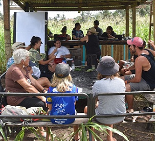 Photo: AL Williams Muri Environment Care volunteers gather on Wednesday to explore the wetland. PHOTO: AL WILLIAMS