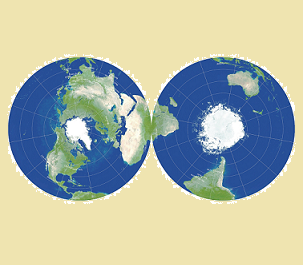 The new double-sided projection by Gott, Goldberg and Vanderbei. Credit -