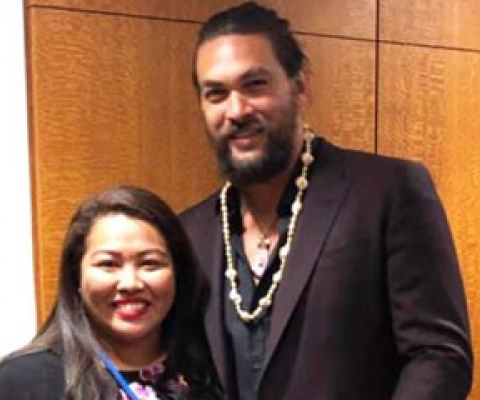 Jason Momoa at UN headquarters. Photo credit - Permanent mission of Palau to the UN
