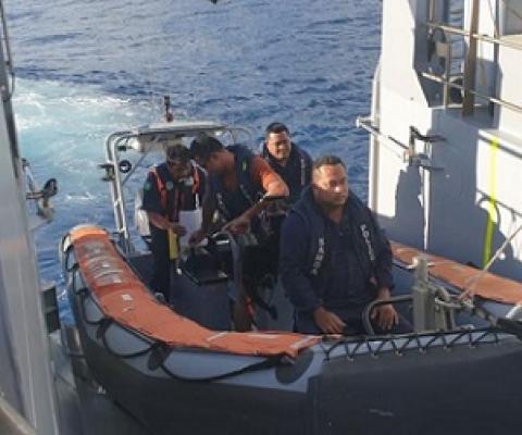 Boat being deployed for vessel boarding inspection Photo: supplied FFA
