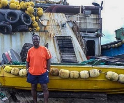 Dr Transform Aqorau on board the purse-seine fishing vessel Lojet during a two-week voyage. Photo: Giff Johnson.