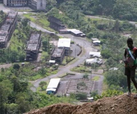 A local youth looks over the Panguna mine Photo: RNZ / Johnny Blades