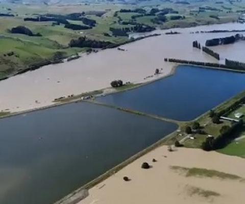 Flood water in Mataura this month came within inches of setting of a catastrophic chemical reaction with toxic waste. Photograph: Wild Frontier Photo + Video
