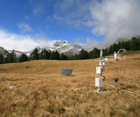 The experimental site in Torgnon (Italy), a grassland located at about 2100 m in the Western Italian Alps, and belonging to the Integrated Carbon Observation System (ICOS) and FLUXNET network. Credit: Marta Galvagno