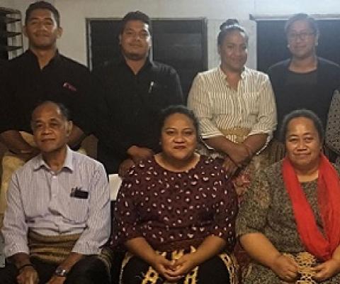 Tongatapu 5 Youth Council working committee with Tongatapu No. 5 People's Representative, Losaline Ma'asi, Free Wesleyan Church Hall, Ha'avakatolo. 15 October 2020. Credit - https://matangitonga.to/ 