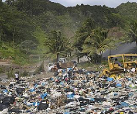 landfill on island of Rarotonga