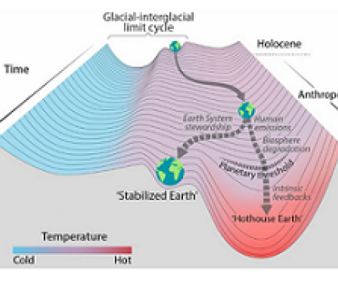 If we don’t stabilise the climate we will fall into an irreversible Hothouse Earth scenario. Credit - www.resilience.org 