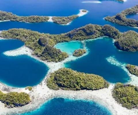 Limestone islands in the Coral Triangle. The marine protected areas. Shutterstock