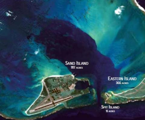 Aerial photo of Midway Atoll. source - US Fish and Wildlife Service