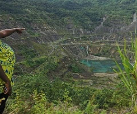 The Panguna mine pit. Image courtesy of the Human Rights Law Centre.