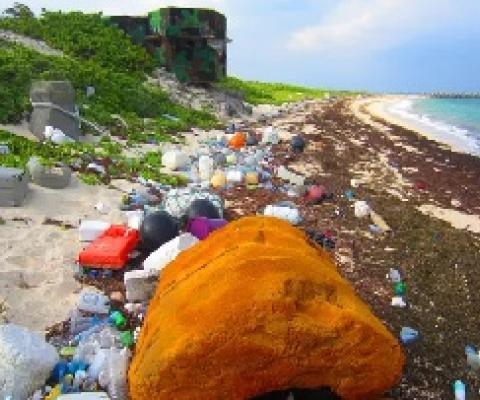 The flow of plastic into the ocean is expected to triple by 2040 if current trends continue, up to 29m tonnes a year. Photograph: Taiwan Academia Sinica Handout/EPA