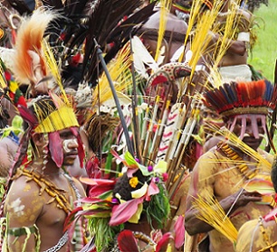 Credit - Valerie Hukalo via Flickr (CC BY-NC-SA 2.0). The plumage of birds-of-paradise and parrots adorn traditional costumes and ornaments. Image by Valerie Hukalo via Flickr (CC BY-NC-SA 2.0).